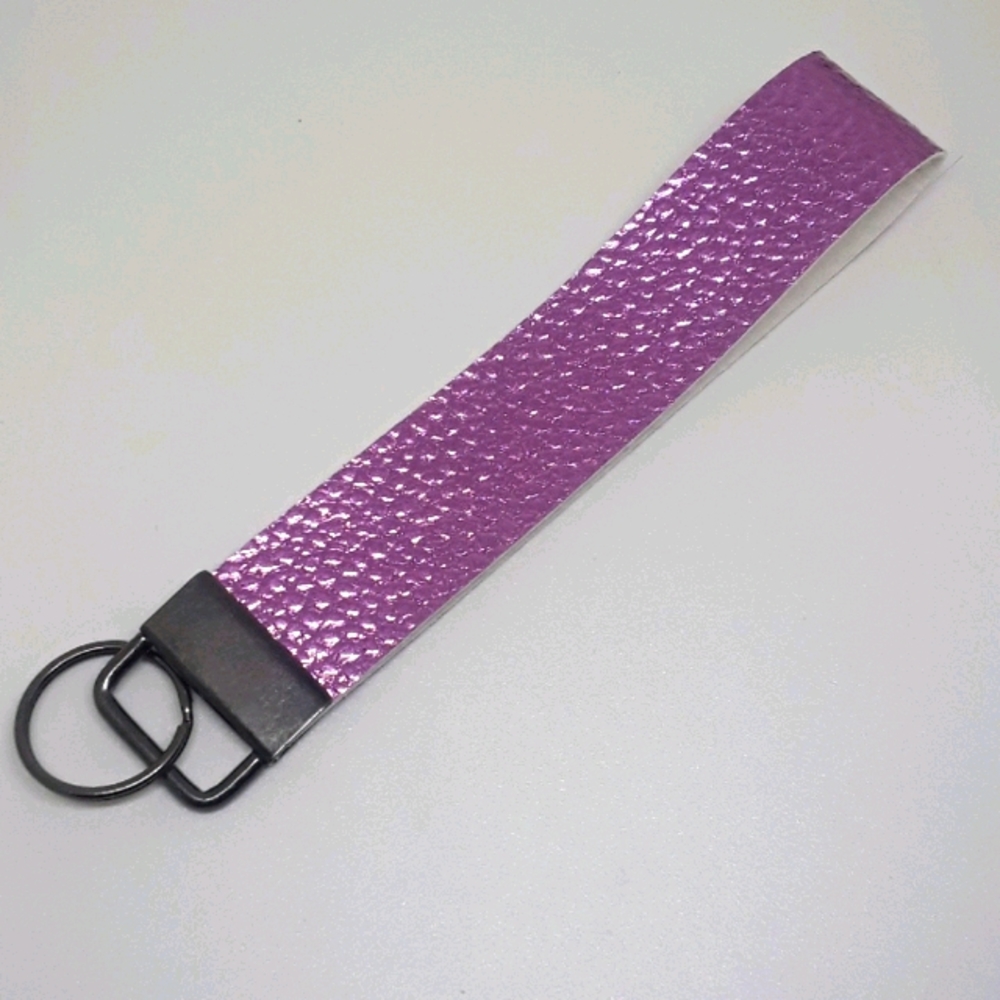 Pink wristlet keychain